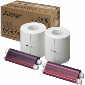 Mitsubishi CK-K76RHG 6" Paper & Ink Set for CP-K60DW-S Photo Printer, 4x6" 640 Prints/Roll Mitsubishi