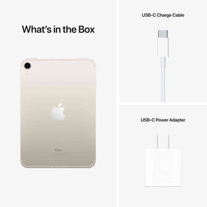 Apple iPad Mini 6 256GB, Wi-Fi, Starlight Bundle with Mint Moroccan Sleeve - Reconditioned Apple
