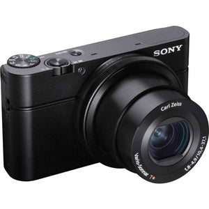 Sony Cyber-shot DSC-RX100 Camera DSCRX100/B With Soft Bag, Additional Battery, 64GB Memory Card, Card Reader , Plus Essential Accessories