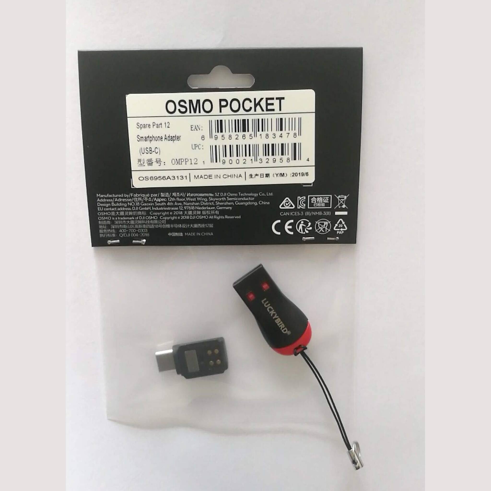 Osmo Pocket Smartphone Adapter with Luckybird USB Reader Type-C Connector LUCKYBIRD