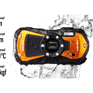 Ricoh WG-80 Orange Waterproof Digital Camera Shockproof Freezeproof Crushproof Ricoh