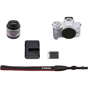 Canon EOS M50 Mark II + EF-M 15-45mm is STM Kit White