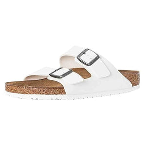 Birkenstock Women's Arizona Birko-Flo White Birko-Flor Sandals - 41 R EU US Men EU's 8-8.5, US Women EU's 10-10.5