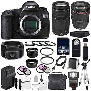 Canon EOS 5DS R DSLR Camera International Model 0582C002 + Canon EF 24-105mm f/4L is USM Lens + Canon EF 75-300 III Deluxe Bundle