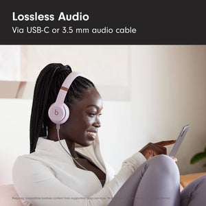 Beats Solo 4 - Wireless Bluetooth On-Ear Headphones, Apple & Android Compatible, Up to 50 Hours of Battery Life - Cloud Pink - Used Beats