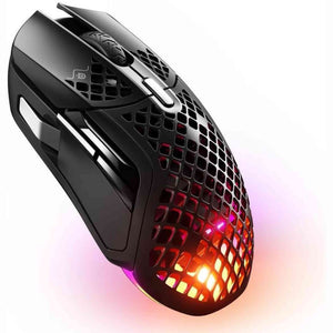 SteelSeries Aerox 5 Wireless - Holey RGB Gaming Mouse - Ultra-lightweight Water Resistant Design - 9 Buttons – Bluetooth/2.4 GHz - 18K DPI TrueMove Air Optical Sensor SteelSeries
