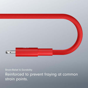 Beats USB-C to Lightning Woven Cable Fast Charging Durable/Tangle-Free Compatible Charger for Apple Devices with Lightning Ports 1.5 m, 5 ft - Rapid Red