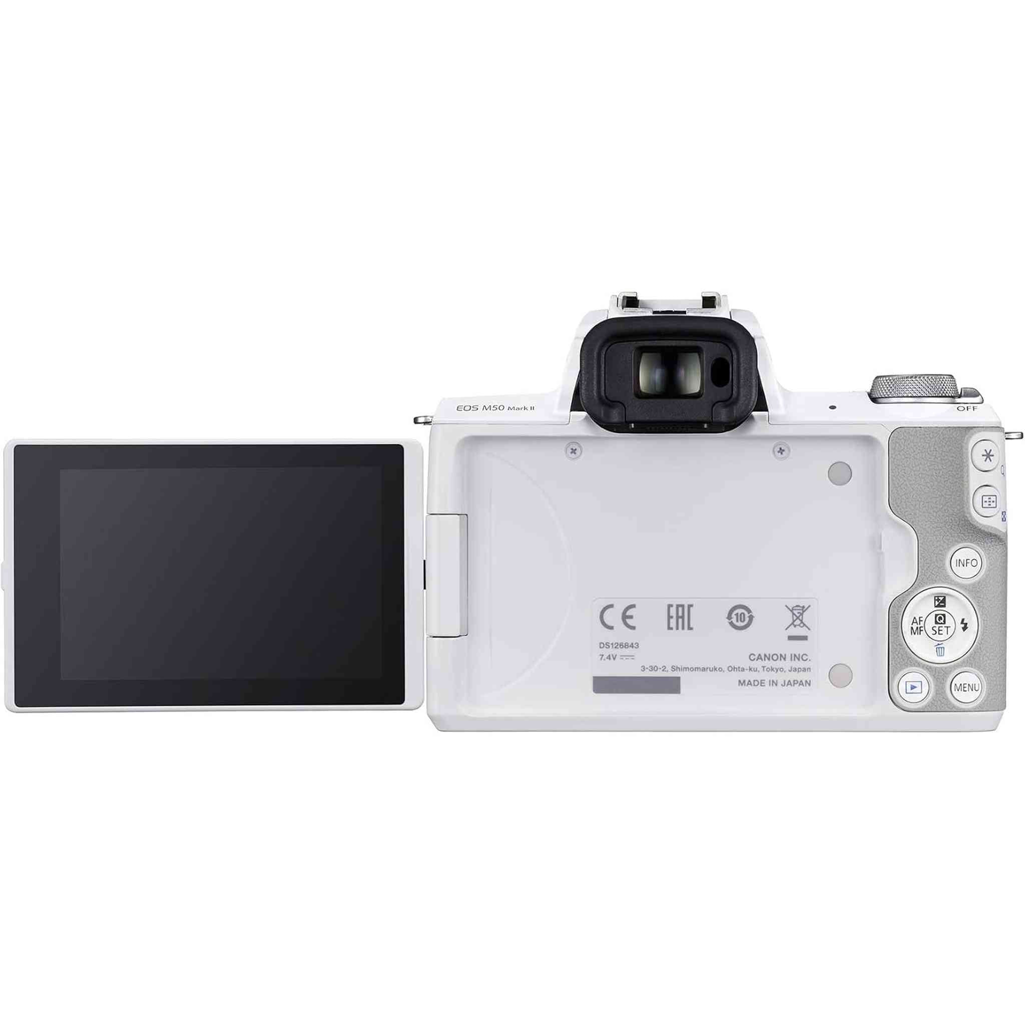 Canon EOS M50 Mark II + EF-M 15-45mm is STM Kit White