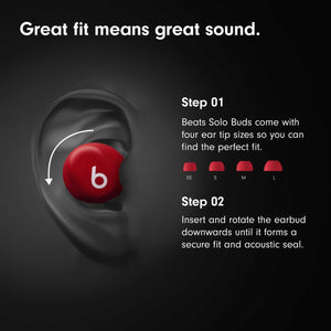 Beats Solo Buds - Wireless Bluetooth Earbuds | 18 Hours of Battery Life | Apple & Android Compatibility | Built-in Microphone - Transparent Red