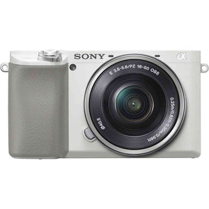 Sony ?6100 E-mount camera with APS-C Sensor Body + 16-50mm Power Zoom Lens - White - Used Sony