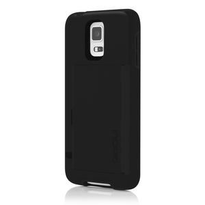 Incipio Stowaway Credit Card Case for Samsung Galaxy S5 - Retail Packaging - Black/Black - Used Incipio