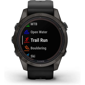 Garmin fenix 7S Pro Solar, Sapphire, Carbon Gray Titanium Black with Accessories