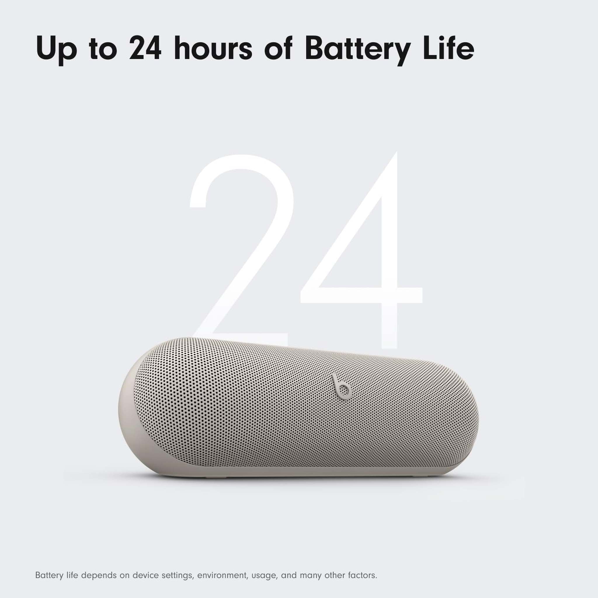 Beats Pill x Kim Kardashian - Wireless Bluetooth Speaker and Portable Charger via USB-C - Up to 24 Hours Battery Life, IP67 Water Resistant, Apple & Android Compatible, Built-in Mic - Light Gray