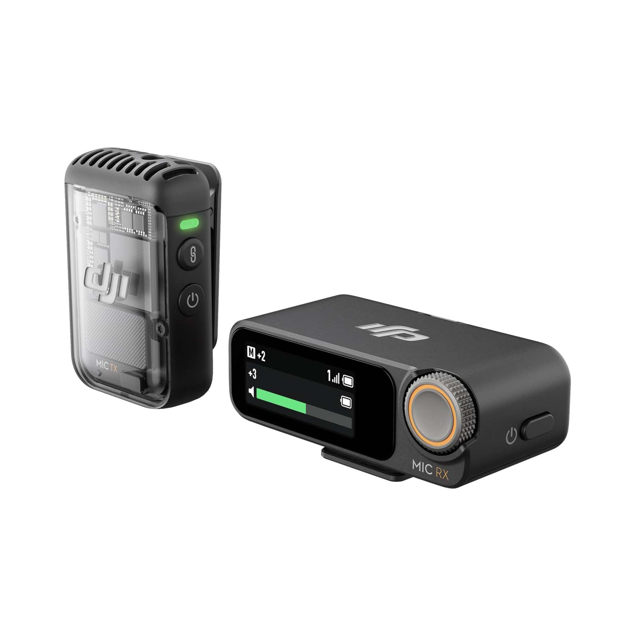 DJI Mic 2 1 TX + 1 RX , Wireless Microphone with Intelligent Noise Cancelling, 32-bit Float Internal Recording, Optimized Sound, 250m 820 ft. Range, Microphone for iPhone, Android, Camera, Vlogs DJI