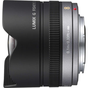 PANASONIC LUMIX G FISHEYE Lens, 8MM, F3.5, MIRRORLESS Micro Four Thirds, H-F008 Renewed - Reconditioned Panasonic