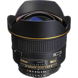 Nikon AF 14mm f/2.8D ED Wide-Angle Prime Lens 1925 Intl Model Bundle - Reconditioned Nikon