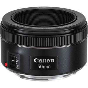 Canon EF 50mm f/1.8 STM Lens 0570C002 + Filter Kit + Cap Keeper + More - Reconditioned Canon