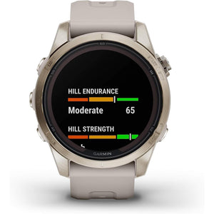 Garmin fenix 7S Pro Solar, Sapphire, Soft Gold Steel Light Sand with Accessories