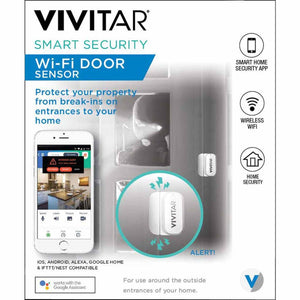 Vivitar WT06 Smart Home Security WiFi Door Sensor, Sends Alert Once Sensor is Triggered, Simple Wi-Fi Setup with App, Individual Tag Settings, Super Low Energy Consumption, White Vivitar