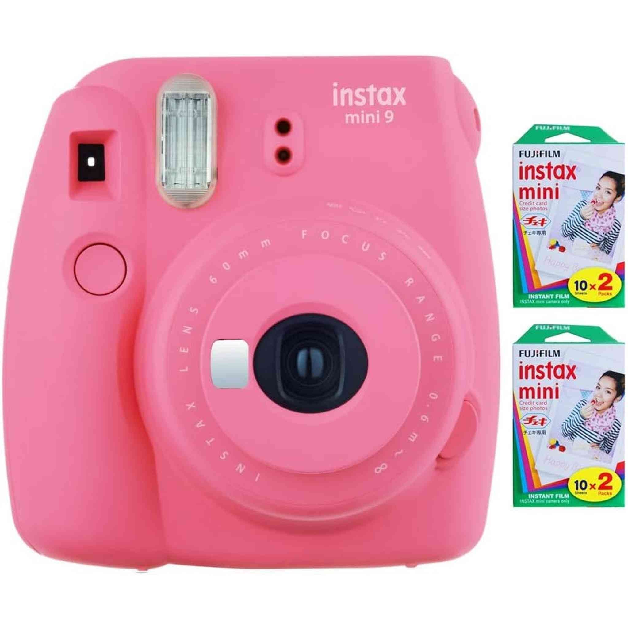 Fujifilm Instax Mini 9 Instant Camera Flaming Pink with 40 Instant Film Photos Fujifilm
