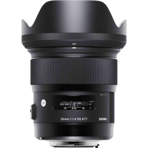 Sigma 24mm f/1.4 DG HSM Art Lens for Nikon F for Nikon F Mount + Accessories International Model with 2 Year Warranty Sigma