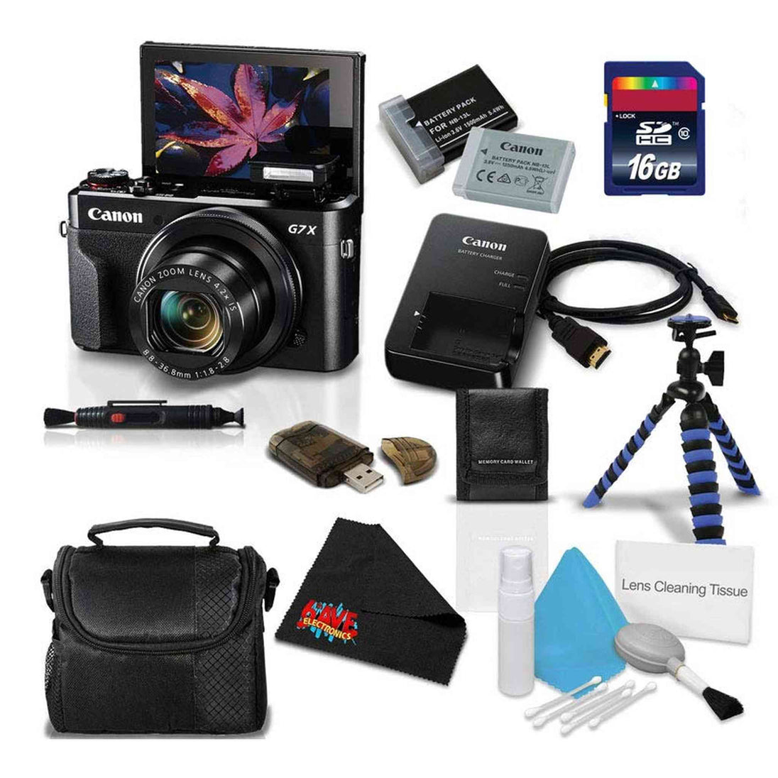 Canon PowerShot G7 X Mark II Digital Camera 1066C001 (International Model) Bundle with 16GB Memory Card + More