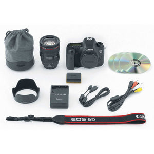 Canon EOS 6D 20.2 MP CMOS Digital SLR Camera with 3.0-Inch LCD and EF 24-105mm f/4L IS USM Lens Kit - Wi-Fi Enabled - Used Canon