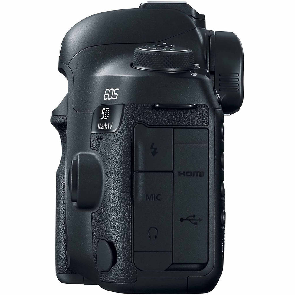 Canon EOS 5D Mark IV DSLR Camera (Body Only) + Wireless Remote + Condenser Microphone + Case + Wrist Strap + Tripod Starter Bundle