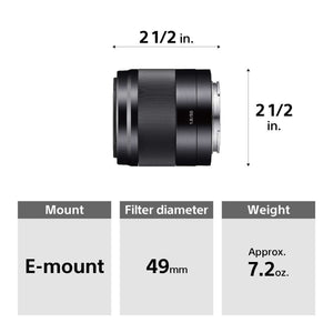 Sony - E 50mm F1.8 OSS Portrait Lens SEL50F18/B - Used Sony
