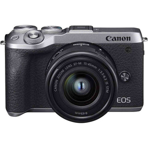 Canon EOS M6 Mark II Silver +Ef-M 15-45mm F/3.5-6.3 is STM Lens International Model Canon