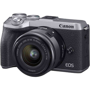 Canon EOS M6 Mark II Silver +Ef-M 15-45mm F/3.5-6.3 is STM Lens - Used Canon