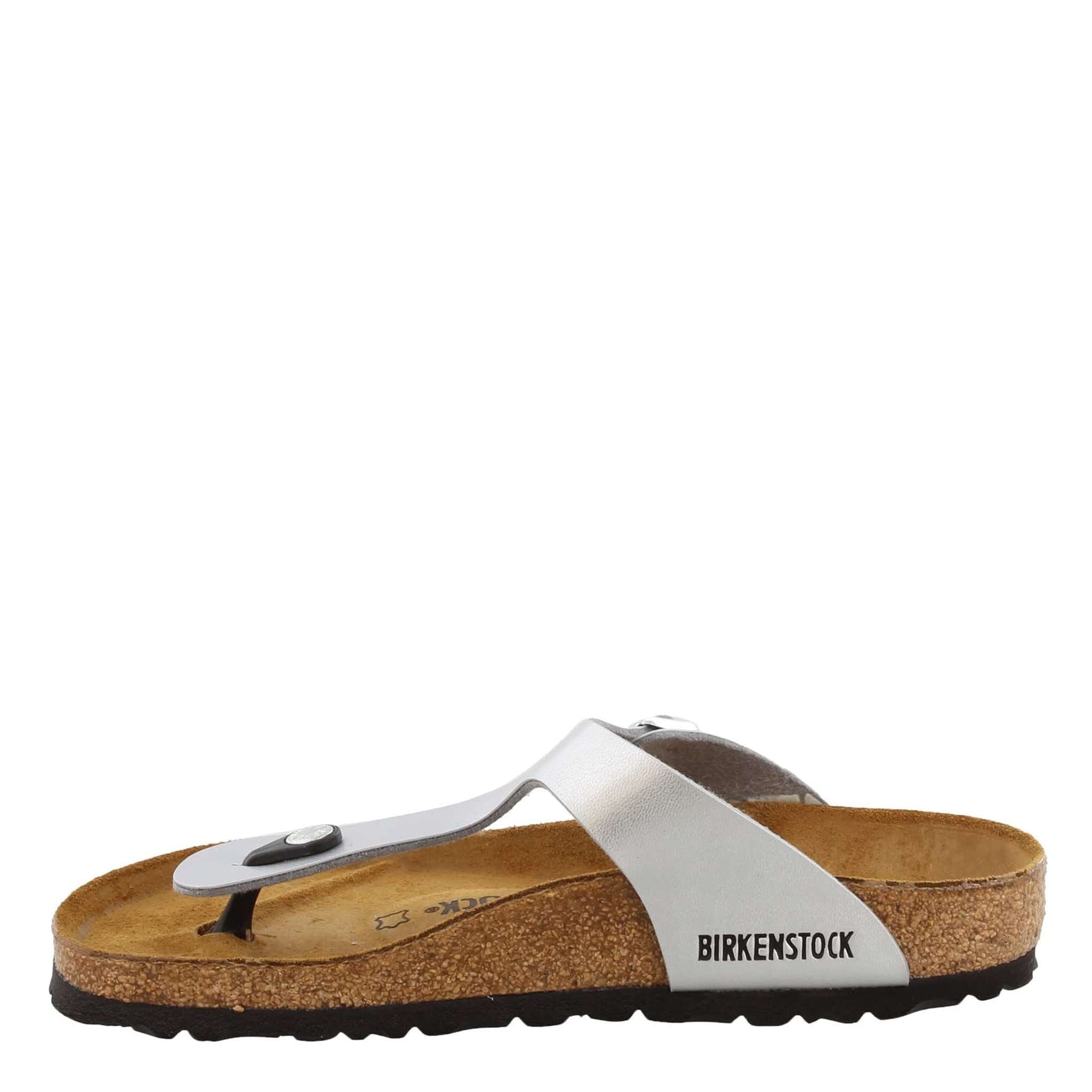BIRKENSTOCK Gizeh Birko-Flor Metallic Silver Birko Flor 41 US Women's 10-10.5 Regular Birkenstock