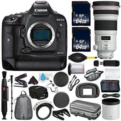 6Ave Canon EOS-1D X Mark II DSLR Camera International Version No Warranty + Canon EF 300mm f/2.8L is II USM Lens + Bat