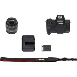 Canon EOS M50 Mark II + EF-M 15-45mm is STM Kit Black - Reconditioned Canon