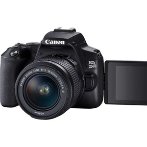 Canon EOS 250D DSLR Camera with 18-55mm Lens Black 3453C002 + EOS Bag + Sandisk Ultra 64GB Card + Cleaning Set And More International Model - Reconditioned Canon