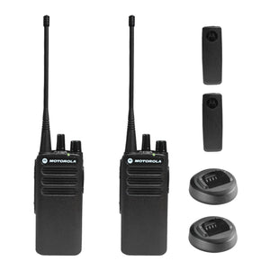 Motorola CP100D Analog UHF Portable Non-Display Two Way Radio, 16 Channel, 4 Watt - 2 Pack Bundle Motorola Solutions