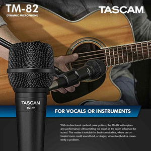 Tascam Dynamic Microphone, Black TM-82 Tascam