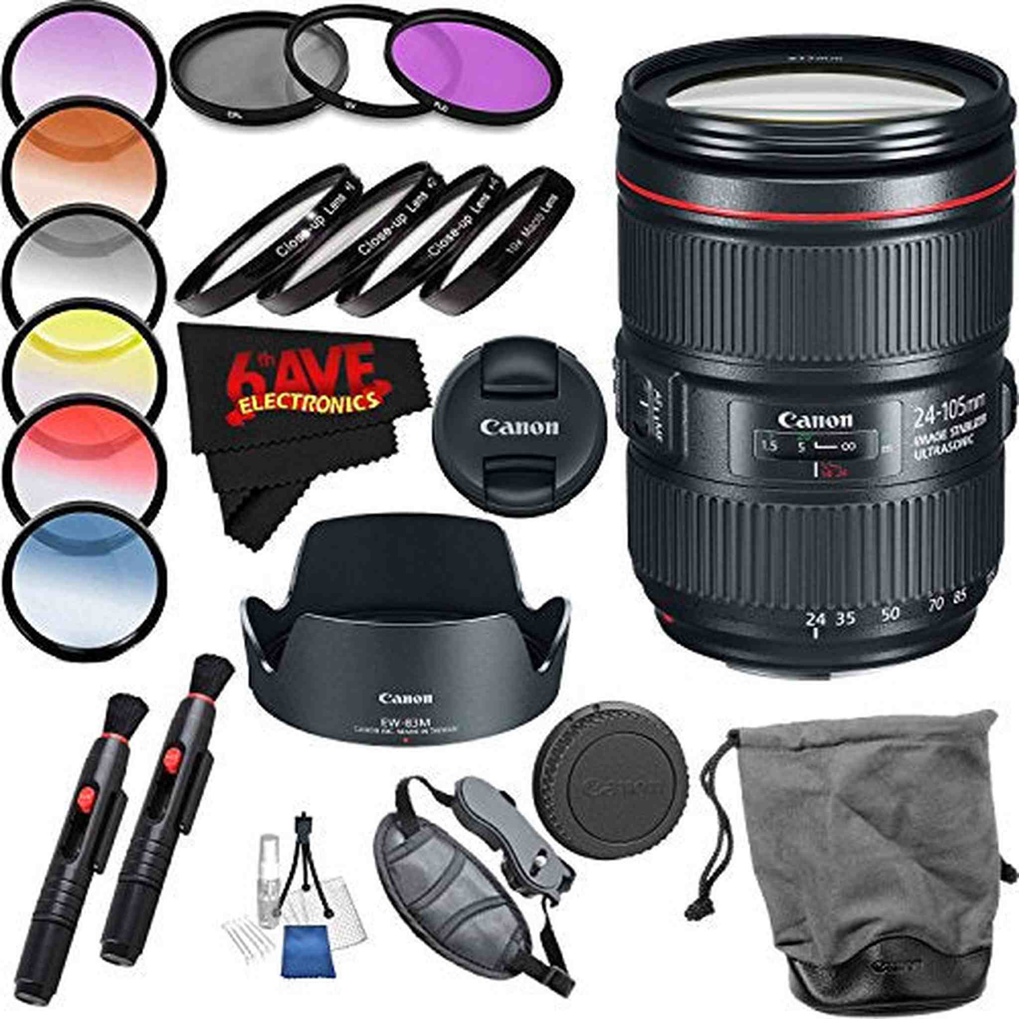 Canon EF 24-105mm f/4L is II USM Lens International Version Professional Accessory Combo Canon