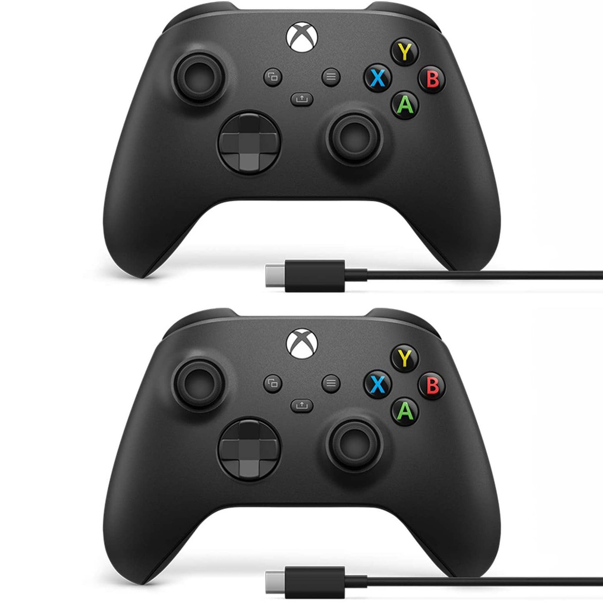 Microsoft Xbox Wireless Controller w/USB-C Cable for PC, Carbon Black, 1V8-00001 2-Pack Microsoft
