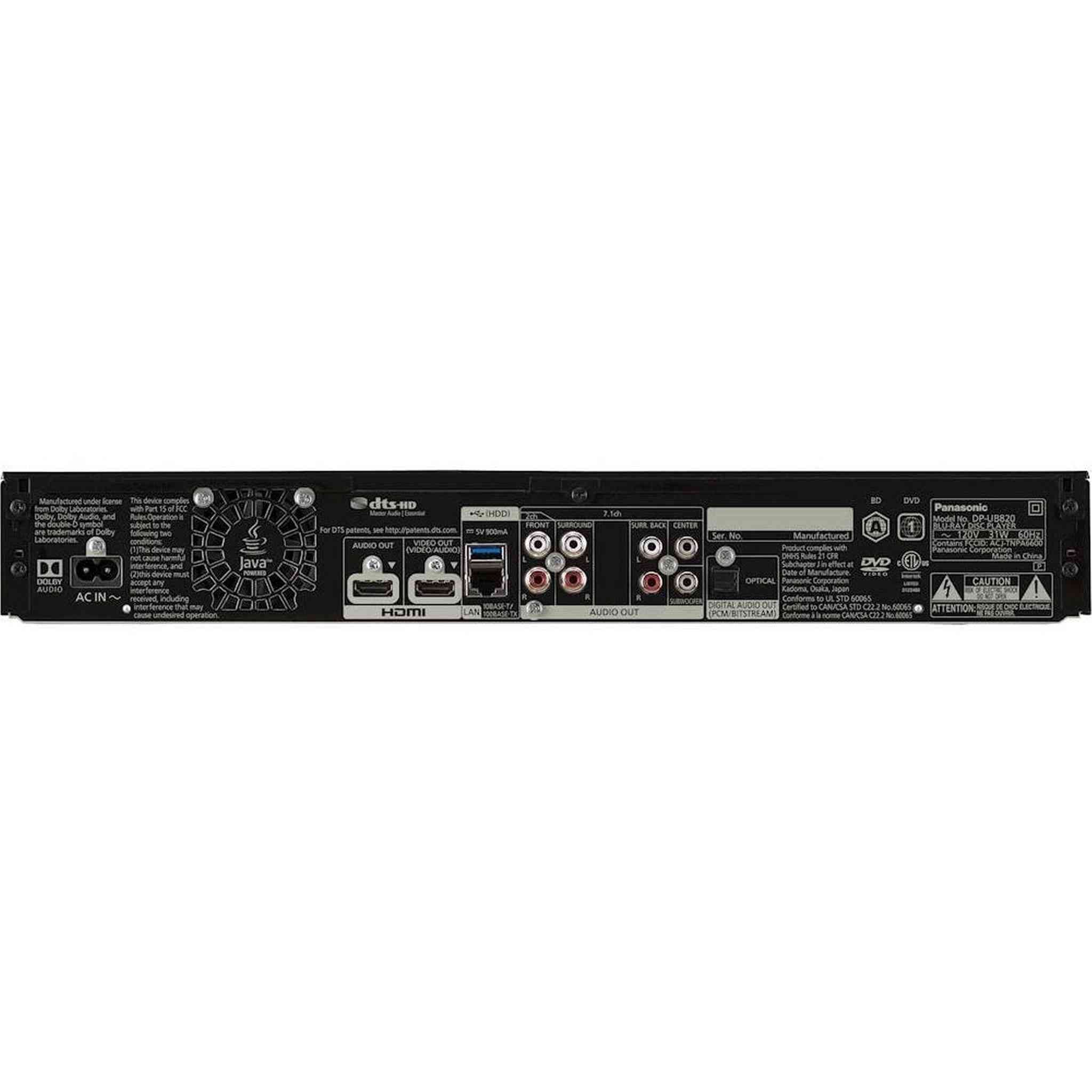 Panasonic DP-UB820 Streaming 4K Blu Ray Player Black
