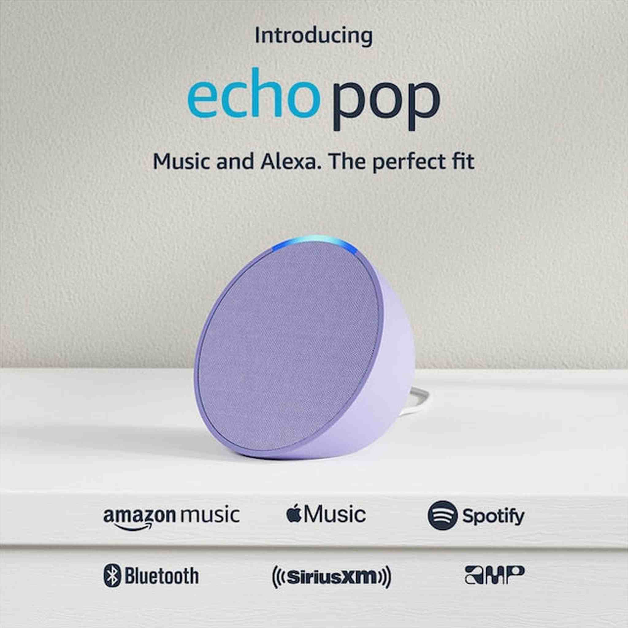 Amazon - Echo Pop 1st Generation Smart Speaker with Alexa - Lavender Bloom Amazon