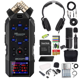 Zoom H6essential 2024 Model, Essential Series with 32-Bit Float, Accessibility, 6-Track Recorder, Stereo Microphones, 4 XLR/TRS Inputs, USB Audio Interface, for Musicians, Podcasters, & Filmmakers Zoom