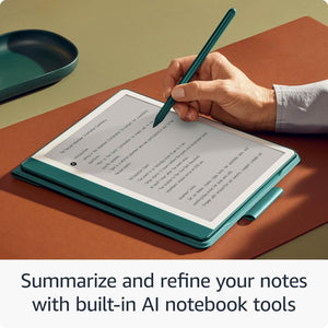Kindle Scribe 16 GB - Redesigned display with uniform borders. Now write directly on books and documents. With built-in notebook summarization. Includes Premium Pen - Tungsten + More Kindle