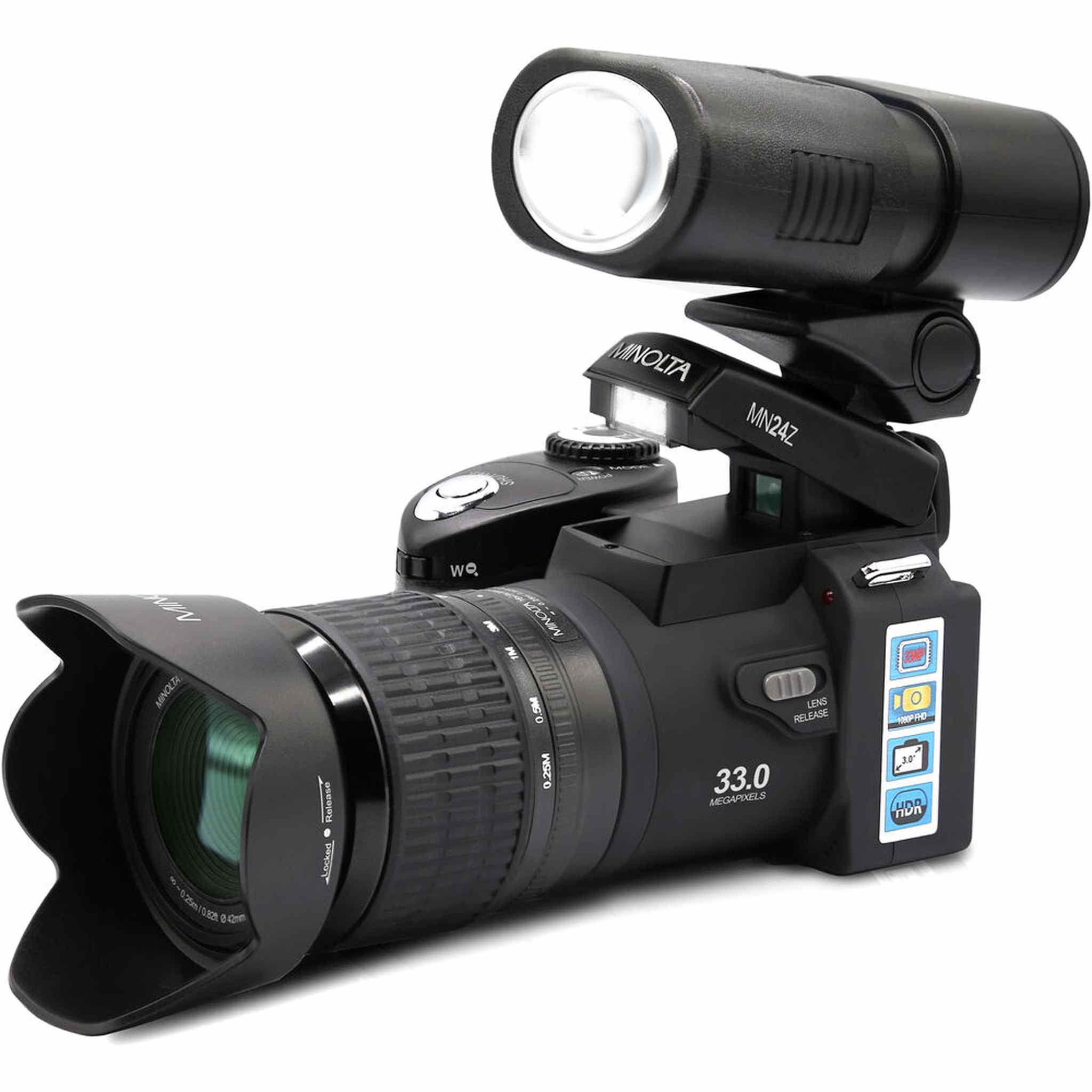 Minolta MN24Z 33 MP / 1080p HD Digital Camera w/Interchangeable Lens Kit Bundle Minolta