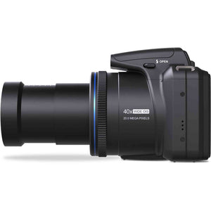 Minolta 20 Mega Pixels 40x Optical Zoom Digital Camera, 1080p FHD Video Bundle, Black Minolta