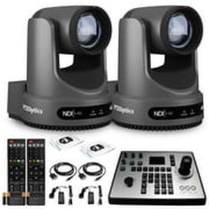 2 x PTZOptics Move 4K PTZ Camera with 12x Zoom Gray PT12X-4K-GY-G3 + PT-JOY-G4 Controller