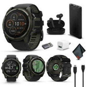 fenix 8 51mm Solar Sapphire Carbon Gray DLC Titanium with Black Gray Silicone