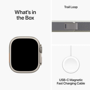 Apple Watch Ultra 2 GPS + Cellular 49mm Smartwatch with Rugged Titanium Case & Green/Grey Trail Loop S/M. Fitness Tracker, Precision GPS, Action Button, Extra-Long Battery Life, Carbon Neutral - Reconditioned
