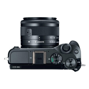 Canon EOS M6 Black EF-M 15-45mm f/3.5-6.3 is STM Lens Kit Renewed - Reconditioned Canon