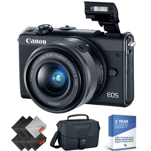 Canon EOS M100 Mirrorless Digital Camera with 15-45mm Lens Black + 2 Year Accidental Warranty